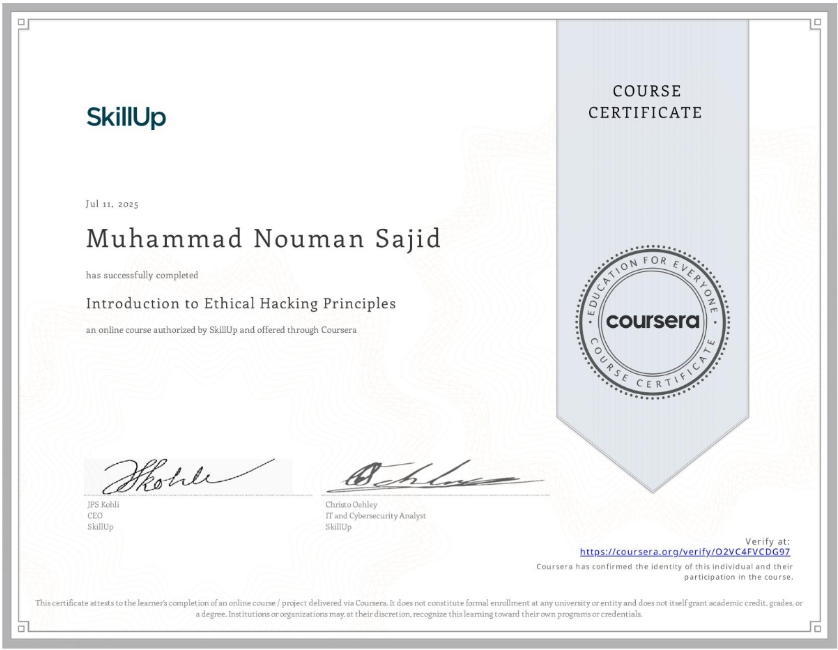 Introduction to Ethical Hacking Certification
